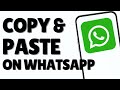 How To Copy & Paste On WhatsApp Android Full Guide