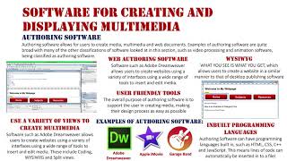 Software for Creating & Displaying Multimedia: Authoring Software
