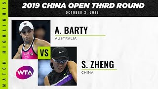 Ashleigh Barty vs. Zheng Saisai | 2019 China Open Third Round | WTA Highlights