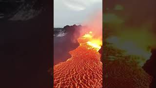 Hot Volcanic Eruptions 🌋😱🌋 Hot Lava🔥🌋 Real Sound 🌋 Drone View #nature #volcano #hot #lava #drone