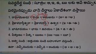 సవర్ణదీర్ఘ , అకార , ఇకార మరియు ఉకార సంధులు savarna, akara,ikara,vukara sandhulu