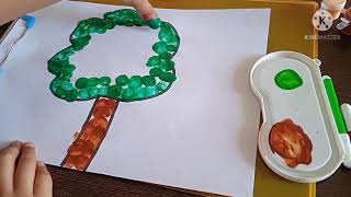 Easy Thumb Painting for Kids -Tree