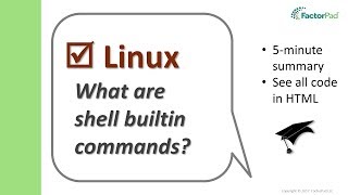 What are bash shell builtin commands? | Linux Tutorial for Beginners