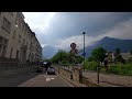 driving in south tyrol italy. a route along jaufenstraße to the merano city center. 4k