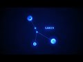 beautiful zodiac cancer symbol astrology space background animation with appearing stars