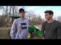 Lifting my girlfriend with TRACTOR while ASLEEP! PRANK WARS