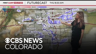 Cold and blustery with light snow for Denver metro area Thursday