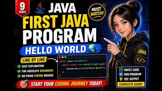 First Java Program 🔥 Hello World Explained Line by Line | Java for Beginners