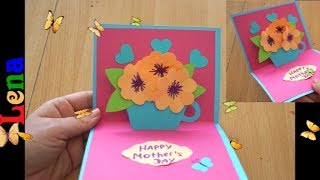 3D Karte zum Muttertag basteln - How to make Happy mother's day card - открытка на день матери