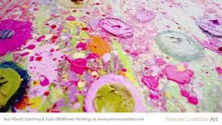 Yvonne Coomber: Close Up View of an Original Wild Flower Floral Landscape Painting