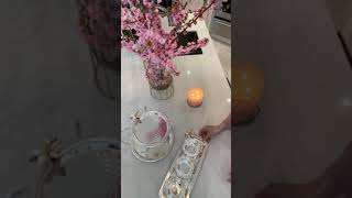 Two tiered sweet plate with three snack bowls; White flower collection