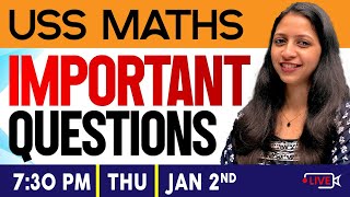 USS EXAM 2025 | MATHS IMPORTANT QUESTIONS | EXAM WINNER USS