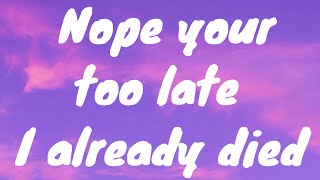wifiskeleton - nope your too late i already died (Lyrics)