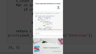 count vowels and consonants in a string using python #python #shorts