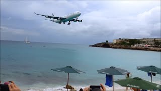 Planespotting auf St.Maarten Air France A340-300 | World famous Plane Beach ✈️  Maho Beach 2013