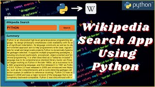 Wikipedia🌐 Search App using Python and Tkinter | How to create your own Wikipedia app in python