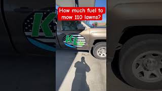 How much gas do we use to mow 110 lawns each week? #lawnmowing #guessing