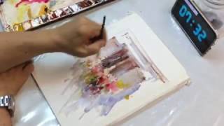 Watercolor/Aquarela - Demo Window Wet on Wet Sketch