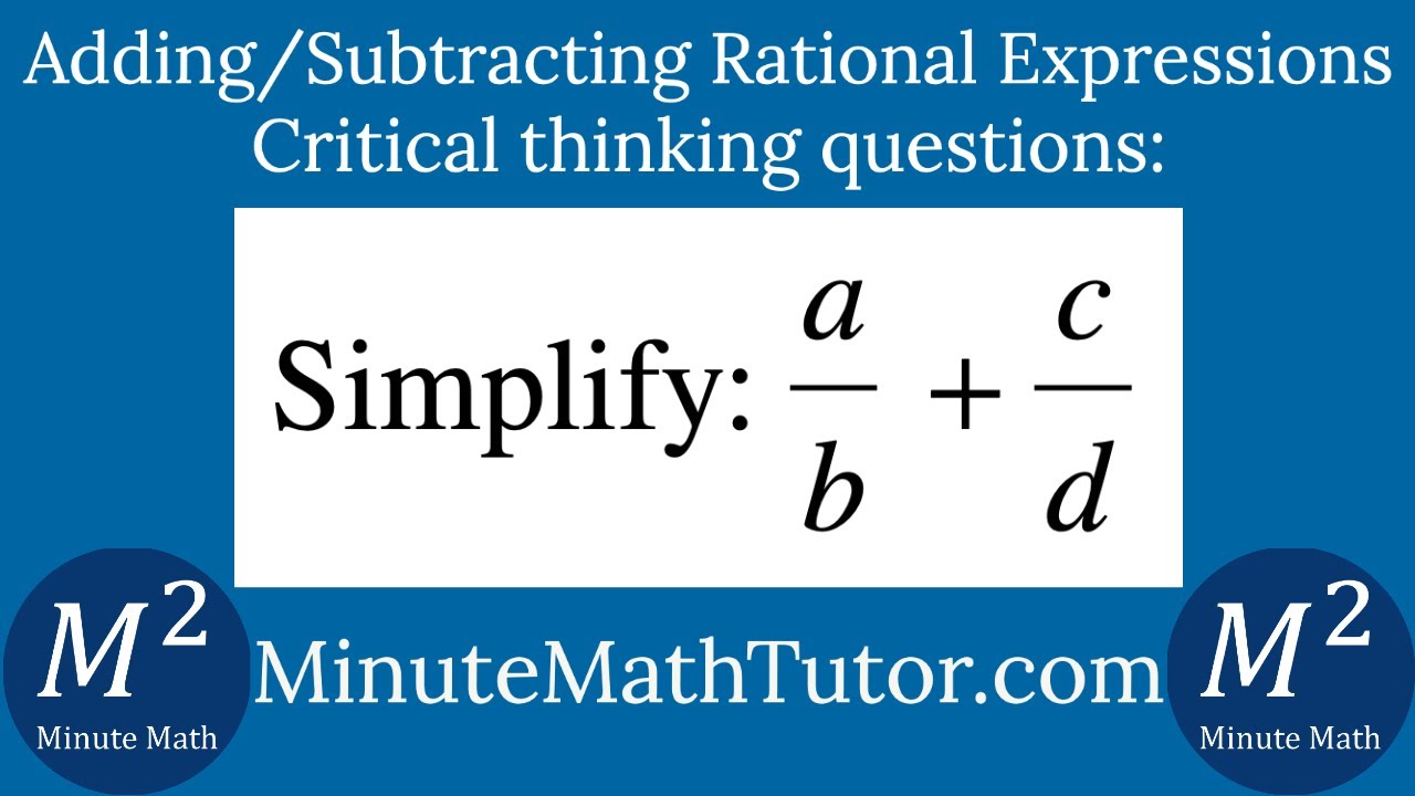 Simplify A/b+c/d - YouTube