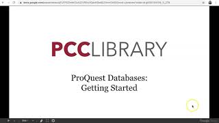 ProQuest Databases: Getting Started