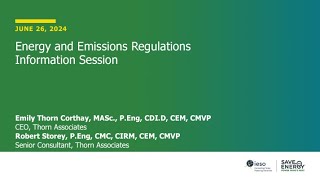 Energy and Emissions Regulations  - Ontario and Canada  | June 26, 2024 Webinar