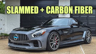 BROKEN $13k AMG BODYKIT IS FINISHED! + KW Coilover Install \u0026 Carbon Fiber bits!