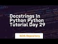 Docstrings in python python tutorial day 29