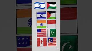 Wrong ❌ Israel 🇮🇱 VS Right 👍🏻 Palestine 🇵🇸 support countries flag drawing#palestine#trending#shorts