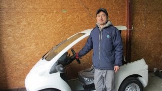 カセットガスコンロボンベで充電して走るＥＶ（コムス）