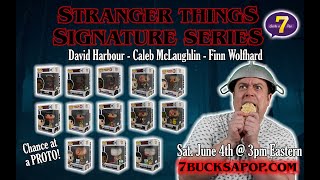 Stranger Things is back! Autographed Funko Pops of Hopper, Lucas, & Mike courtesy of 7BAP!