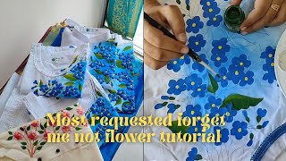 Most requested forget me not flower ambos painting tutorial. Handpainting tutorial for beginners.