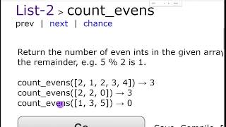Working with Python Lists - count_evens