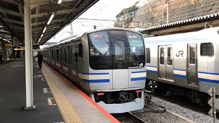 [Japan Railway]JR横須賀線E217系Y-109逗子発車 Yokosuka Line Type E217 Train Departing Zushi