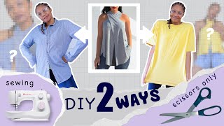 2 DIY Cross Front Tops | 1 Scissors Only + 1 Sewing!