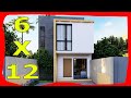 6x12 TWO Storey House with 3 BEDROOMS (Facades of Modern Houses)