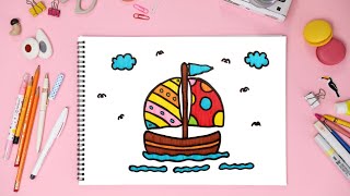 How to Draw Boat | How to Draw a Sailboat