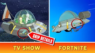 Comparing Rick's Spaceship FORTNITE vs TV Show (Rick and Morty x Fortnite)