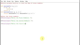 Python program function to find the Maximum of three numbers