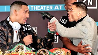 TEOFIMO LOPEZ VS GEORGE KAMBOSOS JR - FULL HEATED PRESS CONFERENCE & FACE OFF VIDEO
