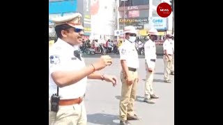 Hyderabad police approach people at signals to spread awareness on COVID-19