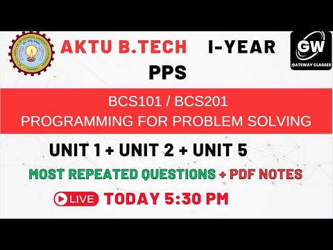 Unit 1 Unit 2 Unit 5 Pps I Most Important Questions I Aktu I