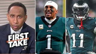 FIRST TAKE | Stephen A. Smith GOES CRAZY AJ Brown reading a book after Jalen Hurts miss easy TD