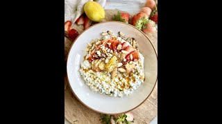 Strawberry Basil Cottage Cheese Bowl