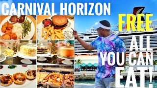 CARNIVAL HORIZON (4k) ALL YOU CAN EAT!  Buffet, Dining & Desserts