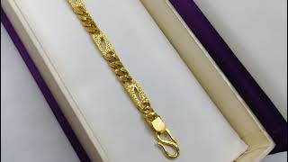 1 GRAM GOLD NAWABI BISCUITS BRACELET FOR MEN DESIGN A-445