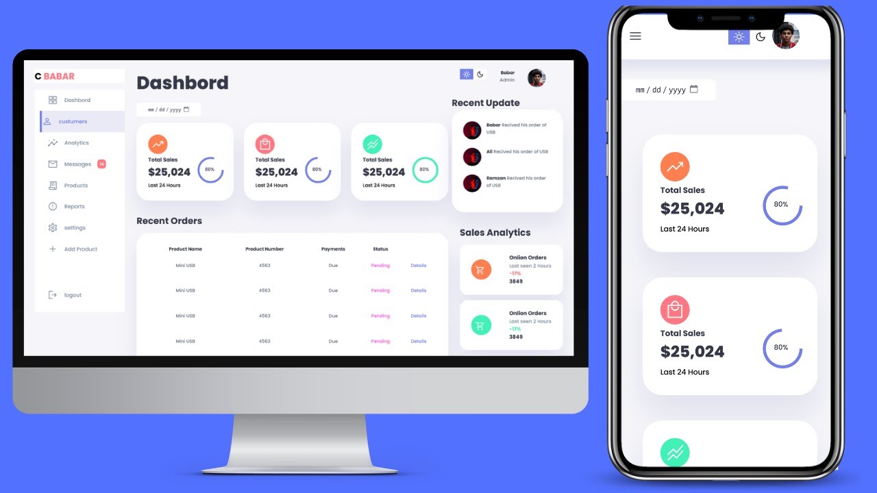 рџ ґ How To Create A Responsive Admin Dashboard From Scratch Html Css