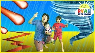 NATURAL DISASTER SURVIVAL Family Fun Kids Pretend Playtime Ryan ToysReview