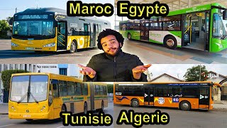 مقارنة بين الحافلات فى ( مصر - المغرب - الجزائر - تونس )
