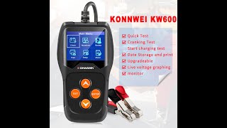 konnwei KW600 battery tester for 12V 600 CCA test in vehicle