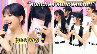 Eunchae gets shy in front of this new HYBE girl group, ILLIT (cute interaction)